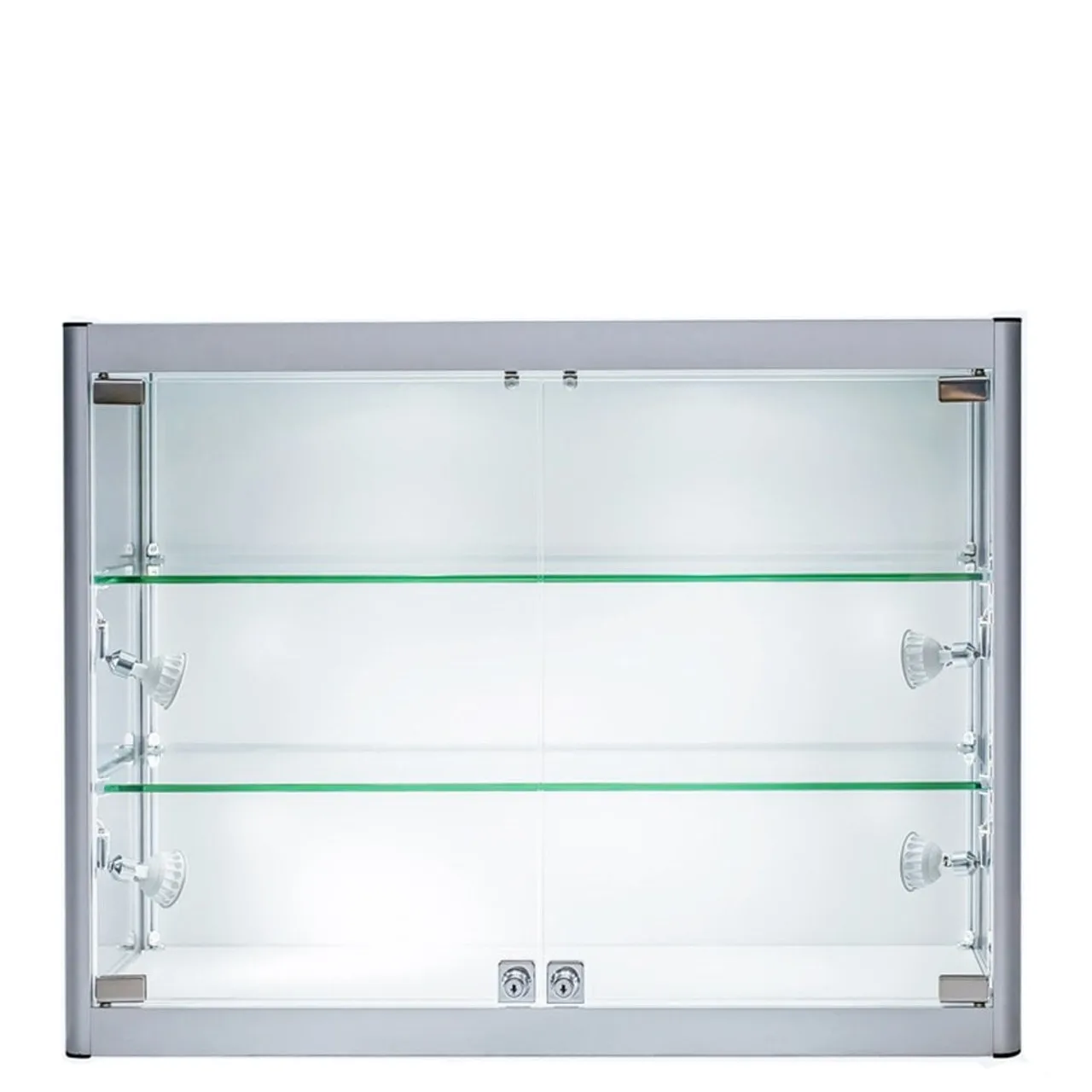 Custom.HIKUYA Custom Aluminium Frame Showcase Glass Display with LED Light  for Retail, Pop-up Shops, Trade Counters