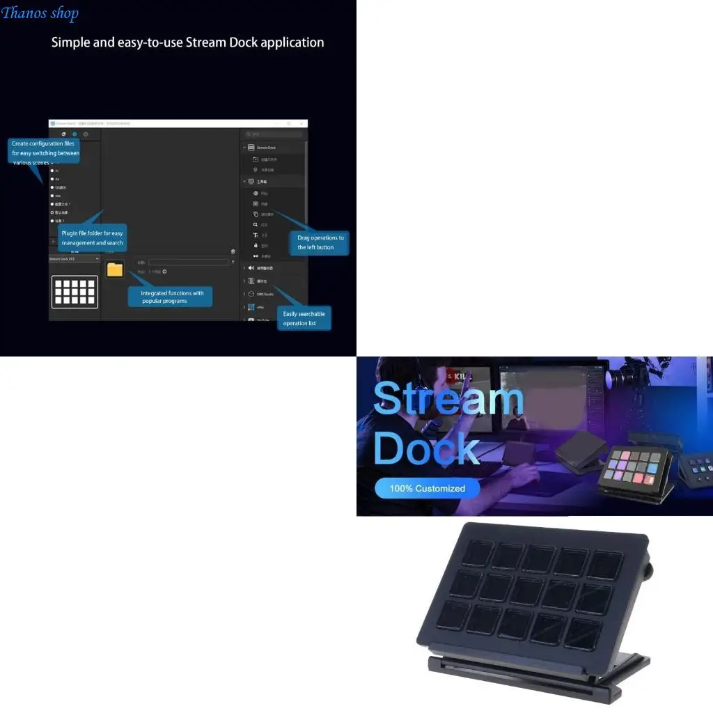 LCD Display Stream Control Panel LCD Keyboard with 15 Programmable Dynamic X37A