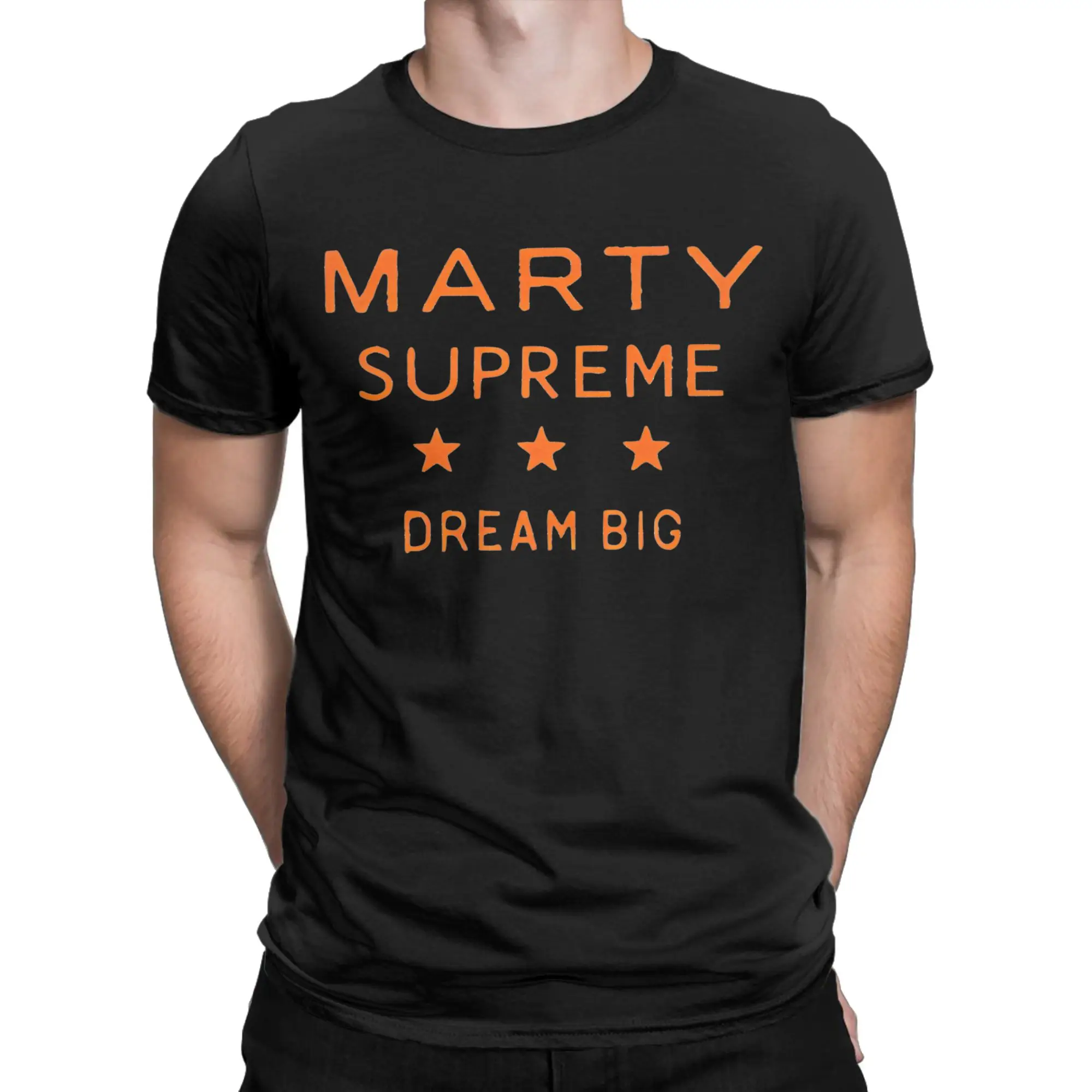 Marty-Supreme PingPong Legend Men's T Shirts Dream Big Novelty Tees Short Sleeve Round Neck T-Shirt Pure Cotton Gift Idea Tops
