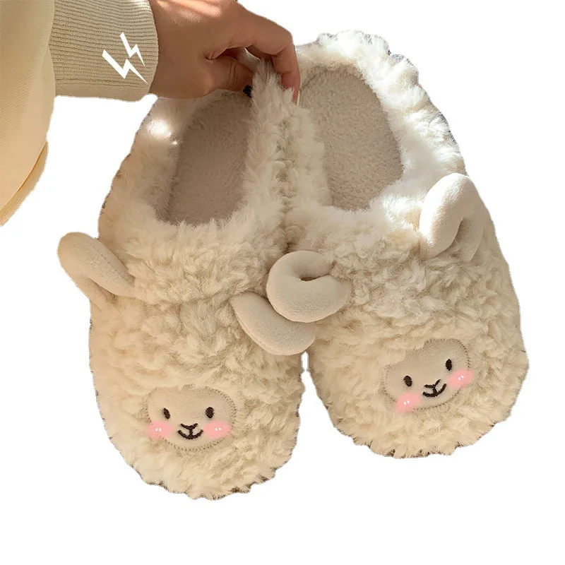 Cartoon Cute Thick-soled Warm Cotton Shoes Ladies Men\'s Winter Cotton Slippers Autumn and Winter Indoor Home Couple Slippers