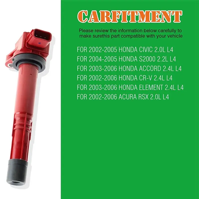 A73X-4PCS Ignition Coils Car Part For 2002-2011 Honda Civic K20 K24 K20Z3 Accord S2000 CSX RSX 30520-PNA-007 30520-RAA-0 view 2