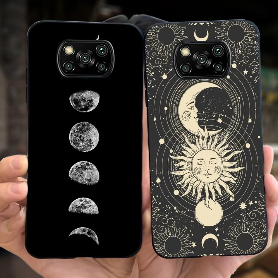 For Xiaomi Poco X3 Pro Case POCO X3 NFC Fashion Moon Painted Soft Silicon Back Cover For PocoX3 X 3 NFX X3Pro Candy Color Bumper