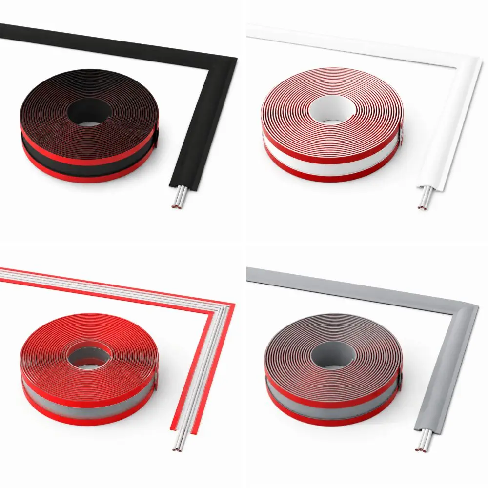 Professional PVC Floor Cable Cover Self Adhesive 300cm Wall Wire Concealer Universal No Drill Cord Raceway Baseboard