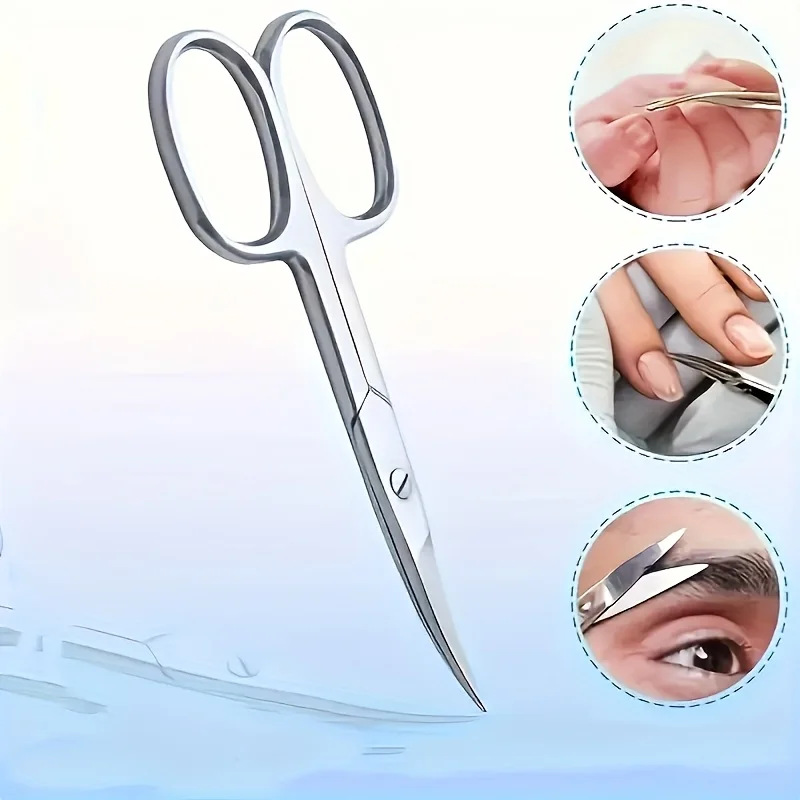 곡선형 눈썹 가위 전문가용 스테인리스 정밀 트리머 눈썹 속눈썹 제모 도구 큐티클 가위
