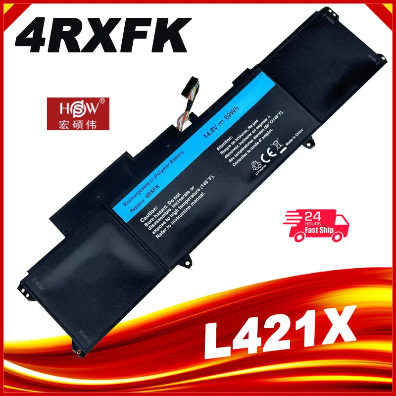 

14.8V 69WH 4RXFK Laptop Battery For Dell XPS 14 L421X Ultrabook 14-L421x L421x Series Replace C1JKH FFK56