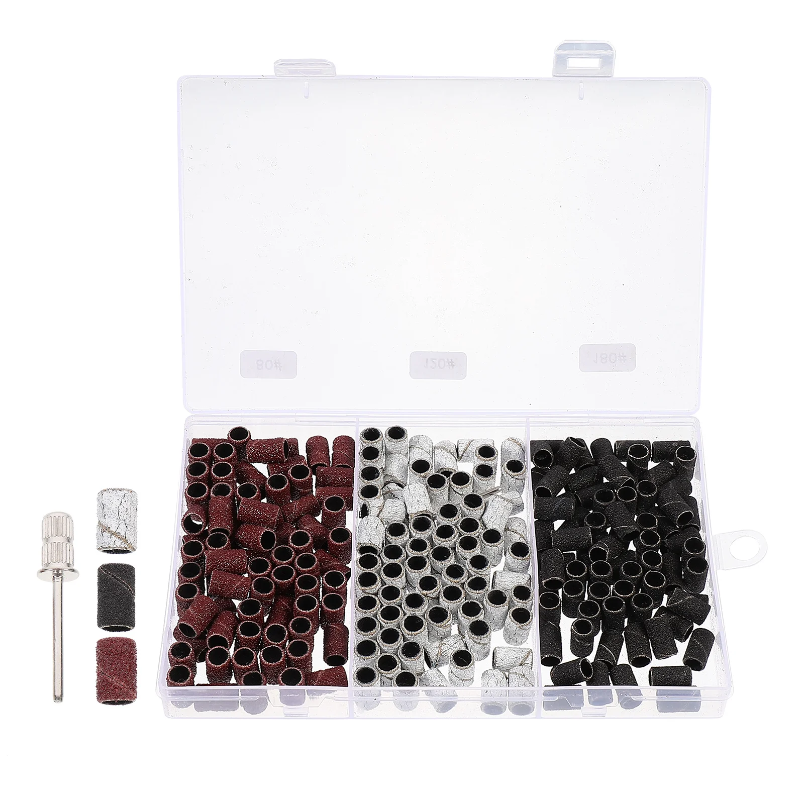 

210 Pcs Sanding Ring Nail Grinding Head Bands Electric Manicure Tool Aluminum Abrasive Polishing