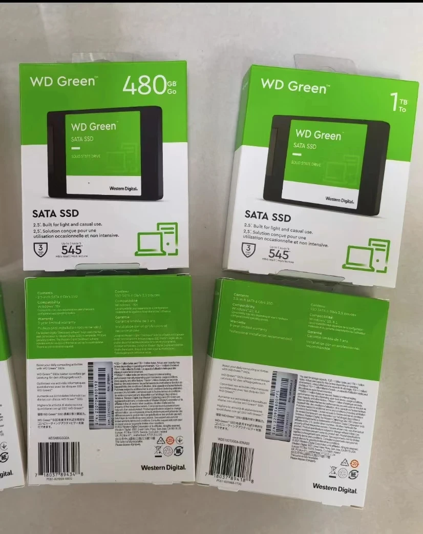 قرص محرك الأقراص الصلبة Western Digital WD Green 2.5 بوصة SSD 240GB 480GB 1TB 2T للكمبيوتر الداخلي ذو الحالة الصلبة SATA 3.0 6Gb/s لأجهزة الكمبيوتر المكتبية