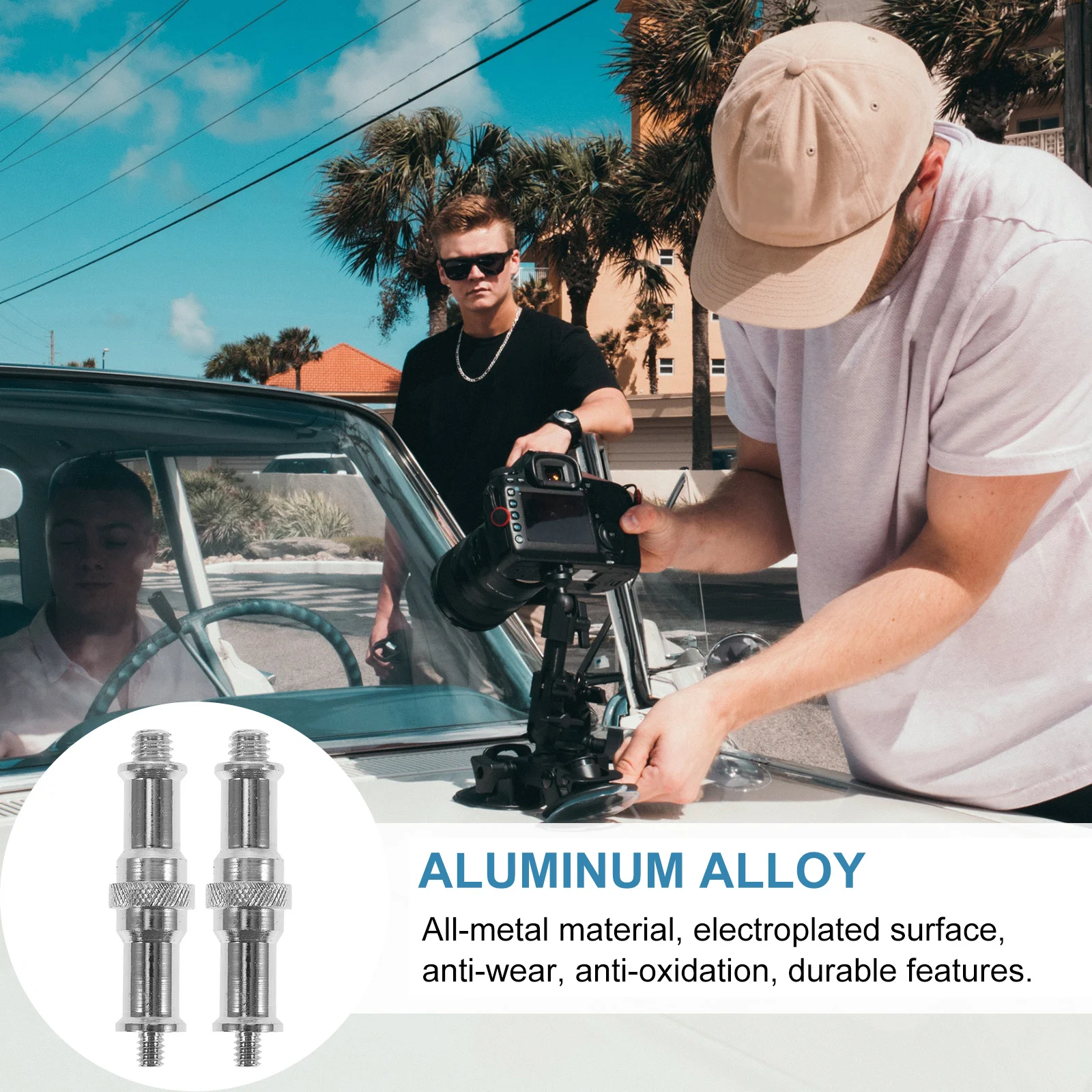 

2pcs 1/4 To 3/8 Inch Male Threaded Screw Adapter Spigot For Flash Light Stand Studio Ball Head Cold Shoe Mount Photography