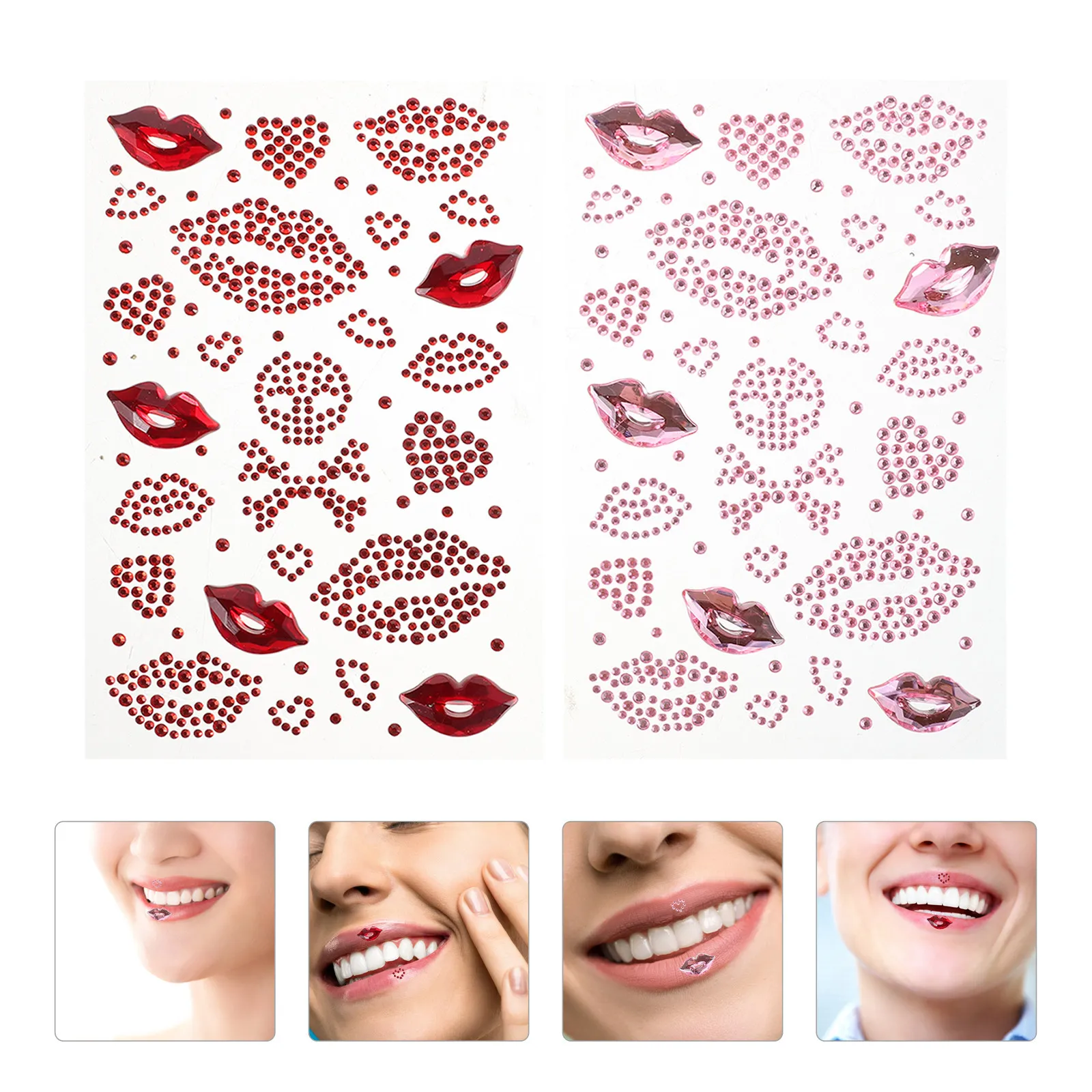 Nail Art Love - 10 vellen Valentijnsdag Liefdesstickers Strass Lip
