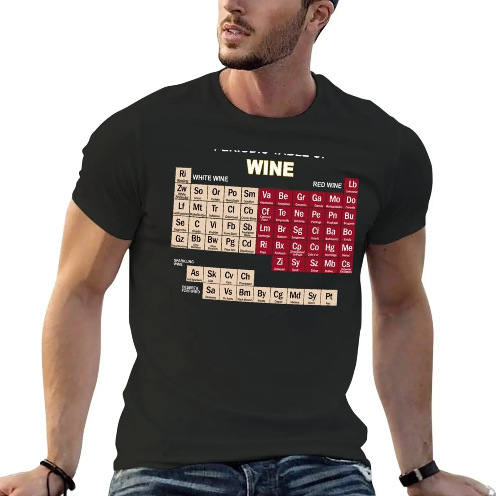 Funny Wine Shirts-Periodic Table of Elements Tee Gifts T-Shirt man t shirt vintage mens workout shirts