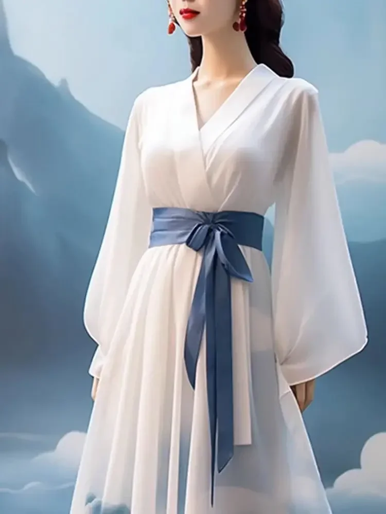 Robe Hanfu de Style Chinois Traditionnelle et Élégante pour Femme, Tenue de Princesse Nuage, Dégradé financièrement, Cosplay, brevsur Scène