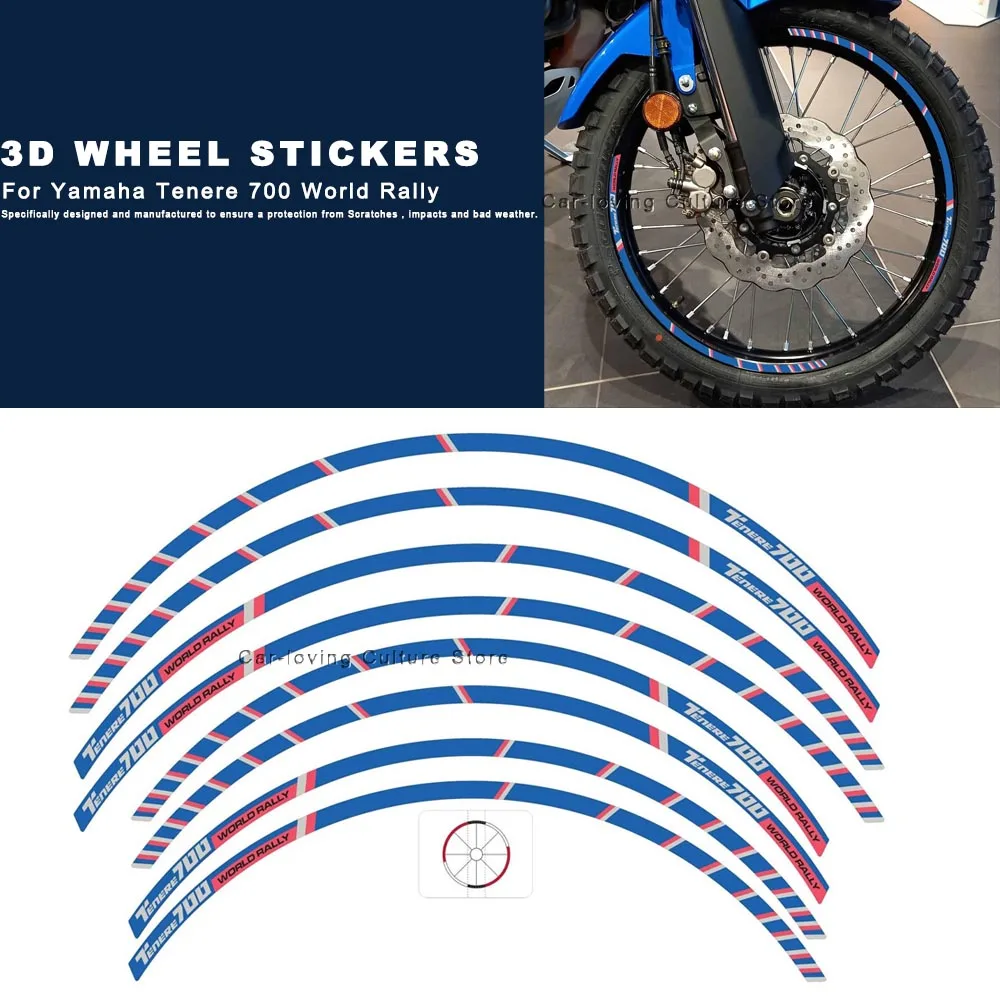 

Waterproof Protective Sticker Motorcycle Wheel Decorative Sticker 3D Motorcycle Sticker For Yamaha Tenere 700 World Rally