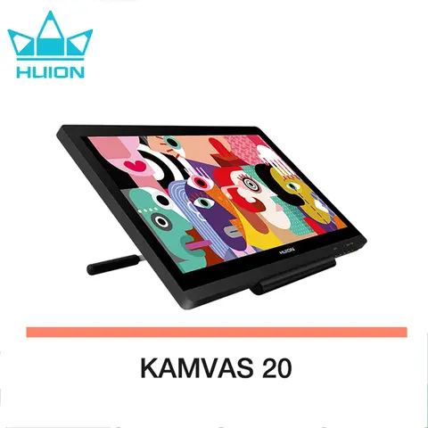 Kamvas 20 Huion 그래픽 태블릿 AG 유리 스크린, 19.5 인치 드로잉 태블릿 디스플레이, 120% sRGB 틸트 기능, 배터리 없는 스타일러스