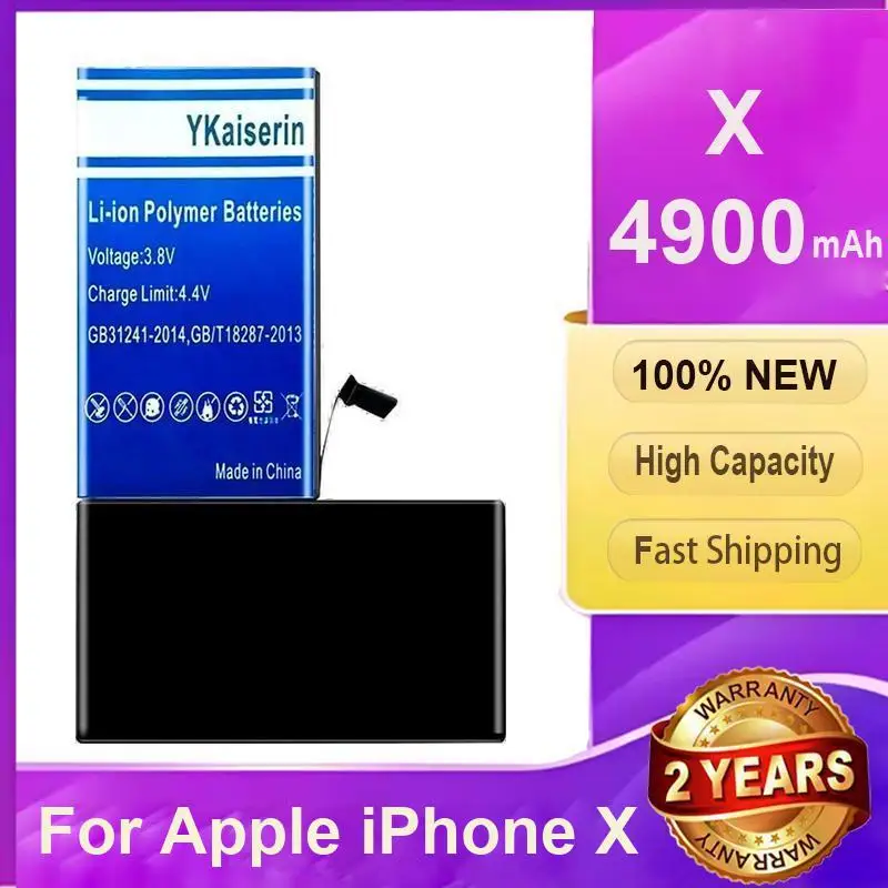 

Для Apple Iphone X 4900 мАч аккумулятор мобильного телефона безопасный и надежный высокопроизводительный