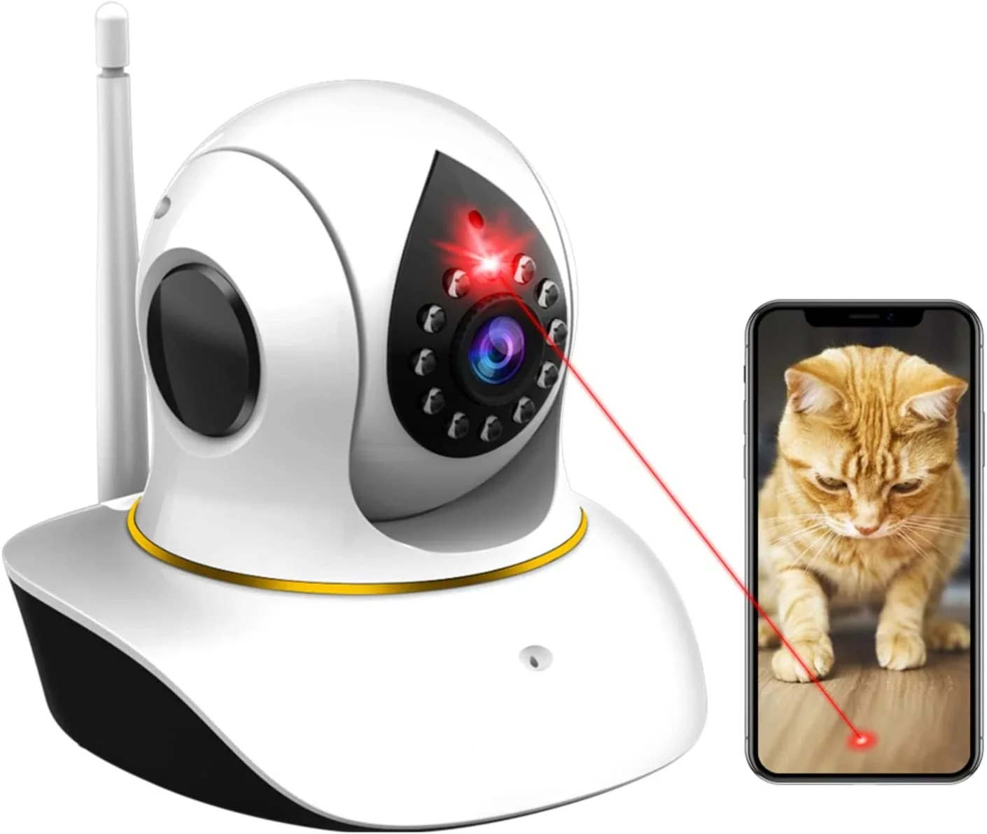 ATUBAN Pet Camera,Cat Camera with Laser Wireless Dog Camera 1080P Cat Toys,APP Remote Control Home Security Camera for Pet &Baby