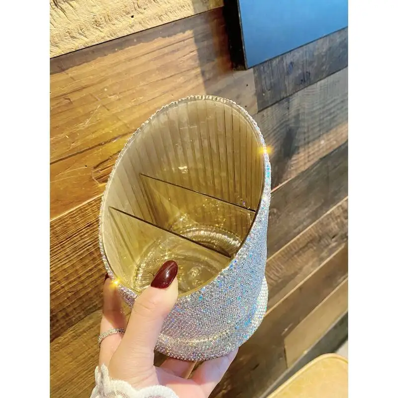 

Diamond-encrusted PET Shining High-end Makeup Brush Water Diamond Storage Box, High Appearance Level And Creative