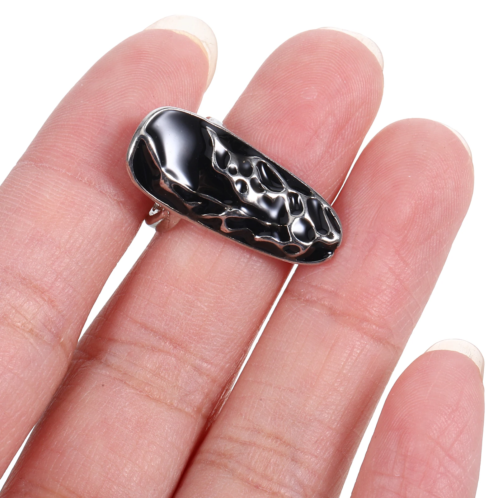 

2 Sets Ring Decoration Fingertip Rings Party Prop Nail Jewelry Fingernail Zinc Alloy