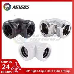 Computer Water Cooling Hard Tube Fitting 90° Right Angle Connector For OD14mm PMMA PETG Metal Pipe Hand Compression Connecting