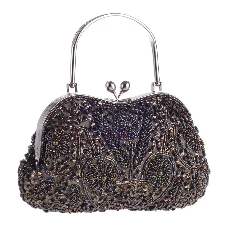Women Clutch Bags Ladies Beads Evening Bags Wedding Party Bridal Embroidered Handbag Women Solid Retro Small Totes Mini Wallets view 5
