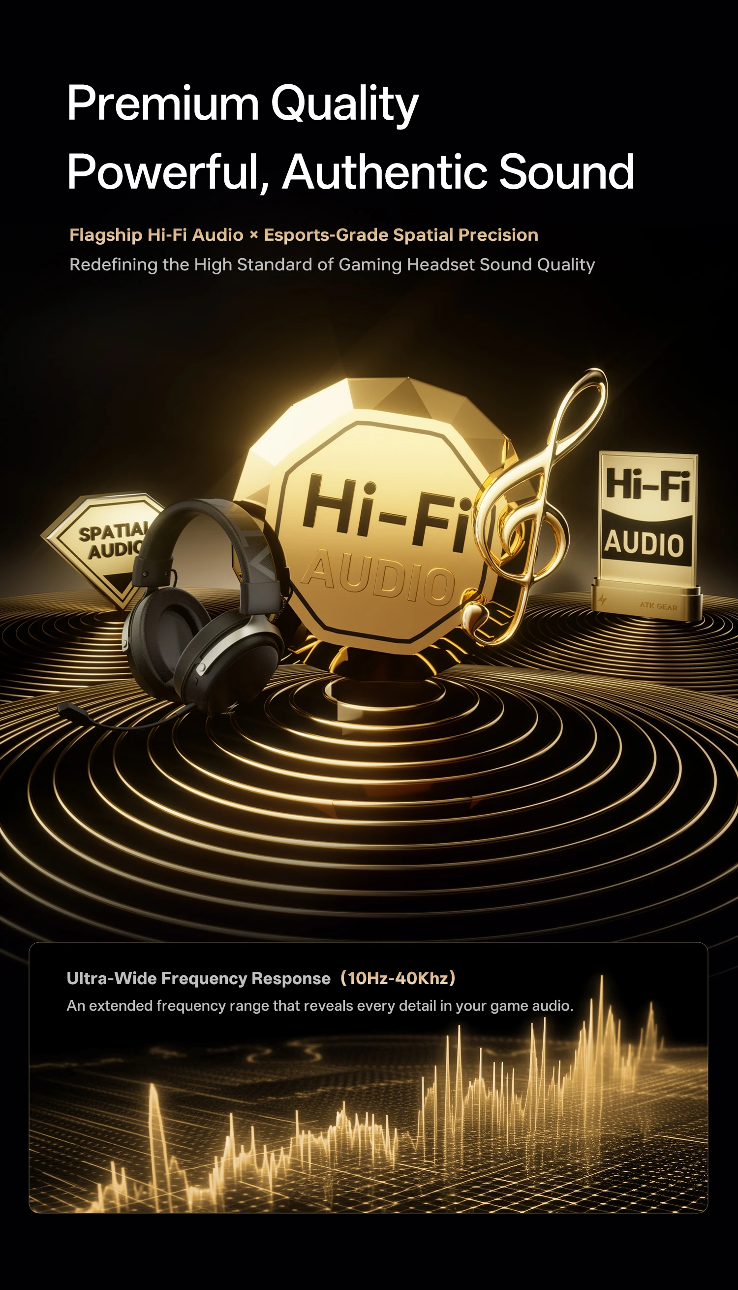 ATK N9 Pro/Ultra E-sports Headset with Mic Low latency Four Mode Wireless Gaming lightweight headphone noise reduction 2.4GHz