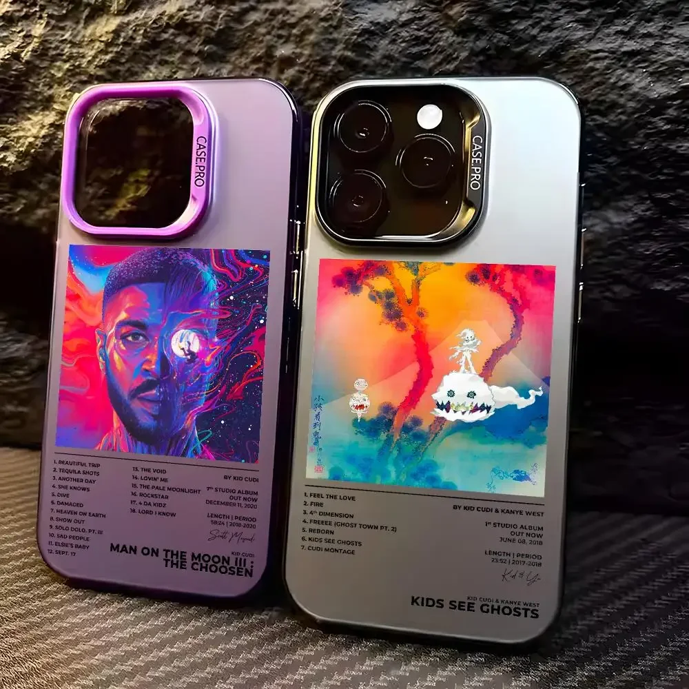 Rapper Kid C-Cudi Phone Case For iPhone 17 16 15 14 13 12 11 Pro Max Designer Matte Laser Aurora Funda Phone Case view 2