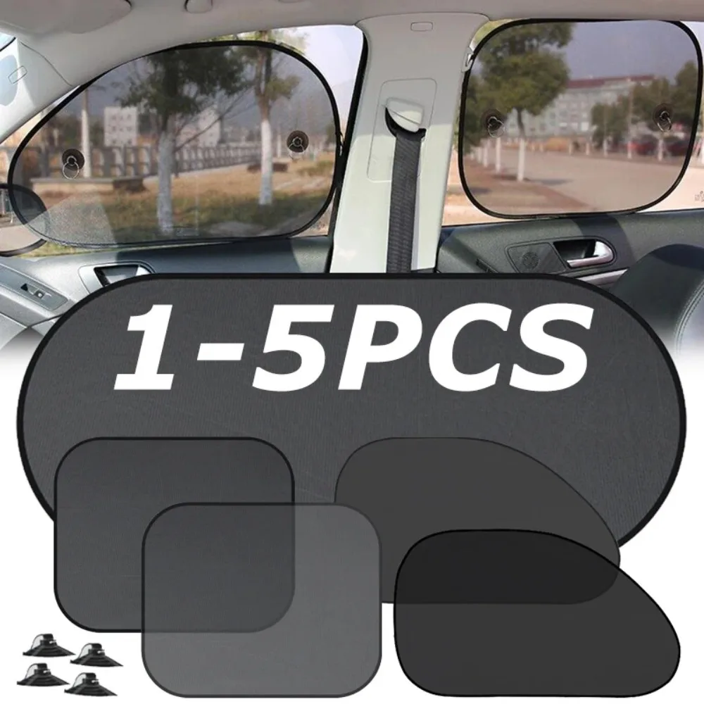 

Car Sun Shade Side Window Curtain Front Rear Window Sunshade Summer UV Blocking Suction Cup Car Sun Protection Curtains