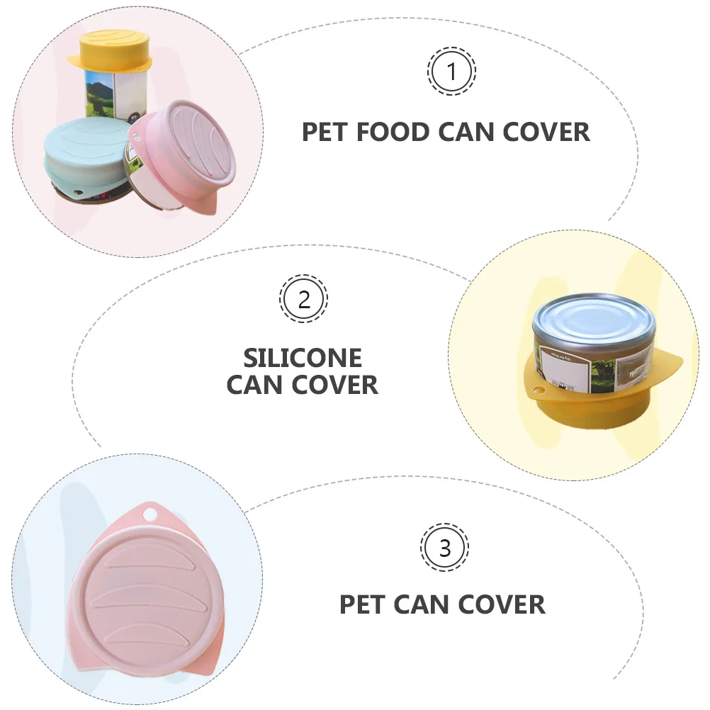 

3 Pcs Pet Can Lid Tin Lids for Dog Food Covers Tins Replacement Sealing Cat Mini