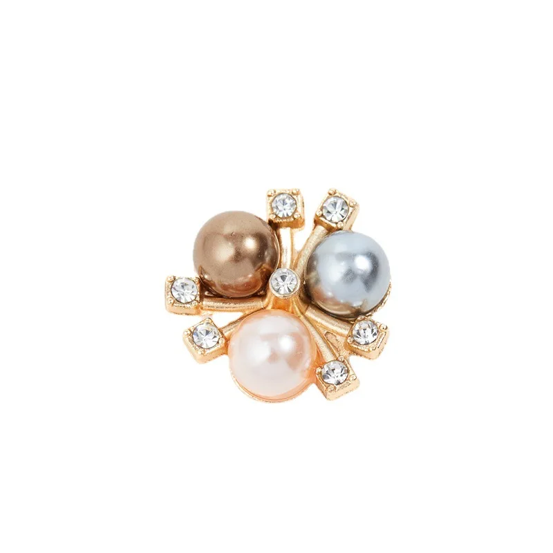 Sparkling Pearl Flower Button Garment Decorative Craft DIY Brooches Clothes Dress Rhinestone Sewing Supplies Home Decoration DIY