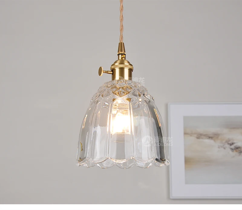 

Transparent brass glass lamps restaurant bedroom entrance bedside bed and breakfast store small chandelier