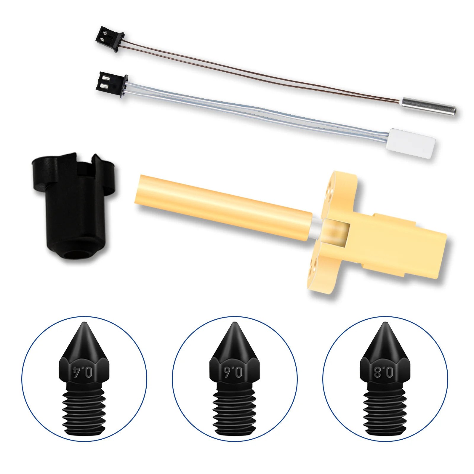 

Для ременного принтера IR3 V2, комплект Hotend 0,4/0,6/0,8 мм, сменный комплект Hotend, насадки из закаленной стали для деталей ременного принтера IR3 V2