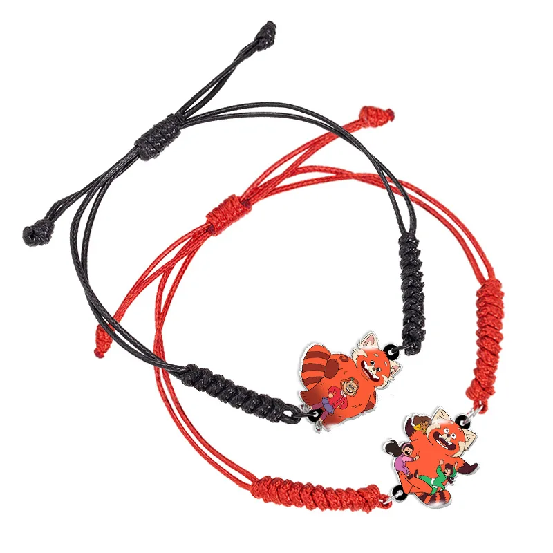 Disney Turning Red Anime Bracelet Meimei Hand-woven Bracelet Little Panda Jewelry Lucky Girl Boy Accessories Kid Birthday Gift