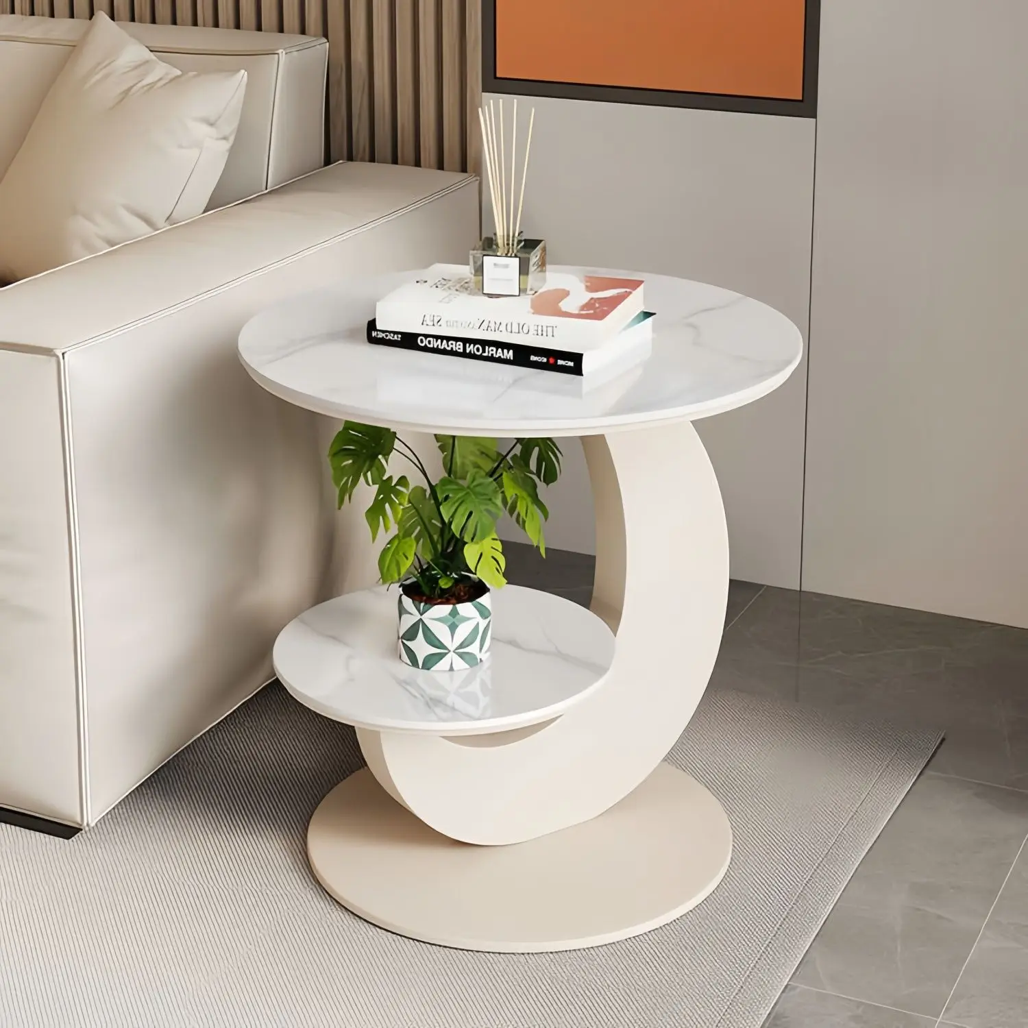 

Wooden/Metal Luxury Side Table | Modern End Table for Small Spaces | Stylish, Sturdy & Easy to Assemble for Living Room &Balcony
