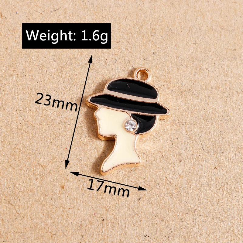 10 Stück Emaille-Perlen-Anhänger für Damenmäntel, geeignet für Ohrringe, Halsketten, Armbänder, DIY-Schmuckzubehör – Detail 9