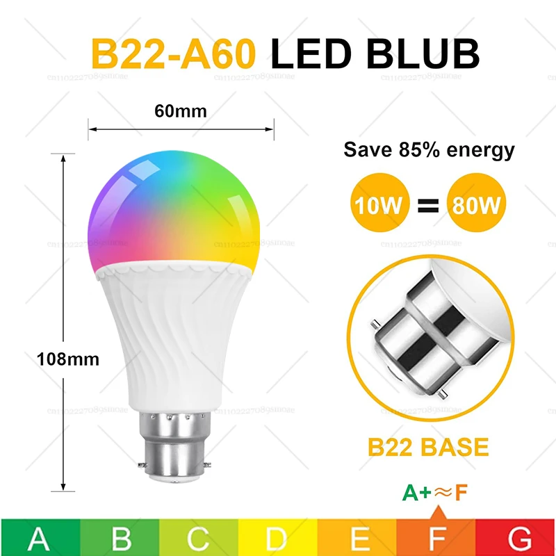 B22 Tuya WiFi APP 9W LED لمبات عكس الضوء الأبيض RGBCCT 16 مليون الحياة الذكية Alexa Google Smartthings E27 ضوء متغير اللون