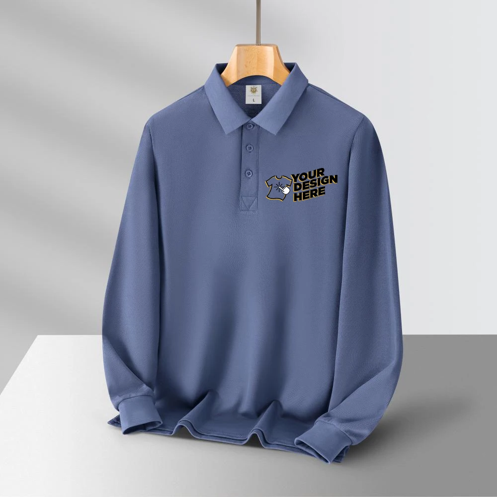 S-7XL Fashion Sportswear High Quality New-Design Men's Polos Shirts Long Sleeve 100% Cotton Casual Polos Customized Your LOGO