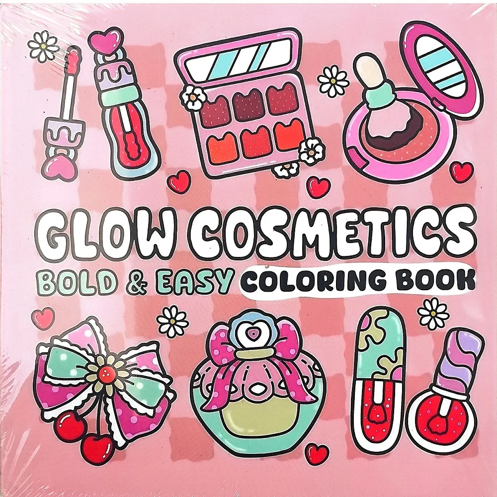 Glow Cosmetics Easy-bold Adult Coloring Book Cute Design Ideal Christmas Birthday Party Gift