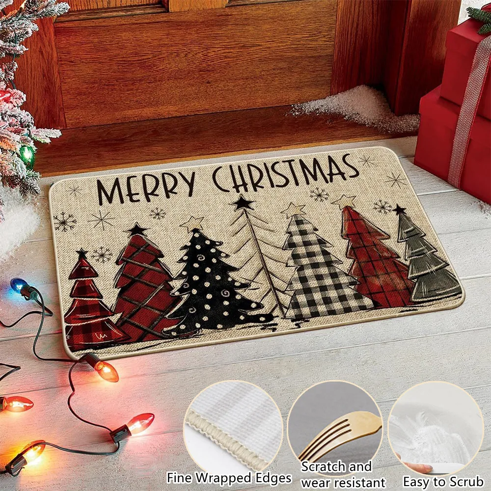 Christmas series anti slip shower mat bathroom carpet shower mat home decoration floor mat kitchen bedroom living room doormat