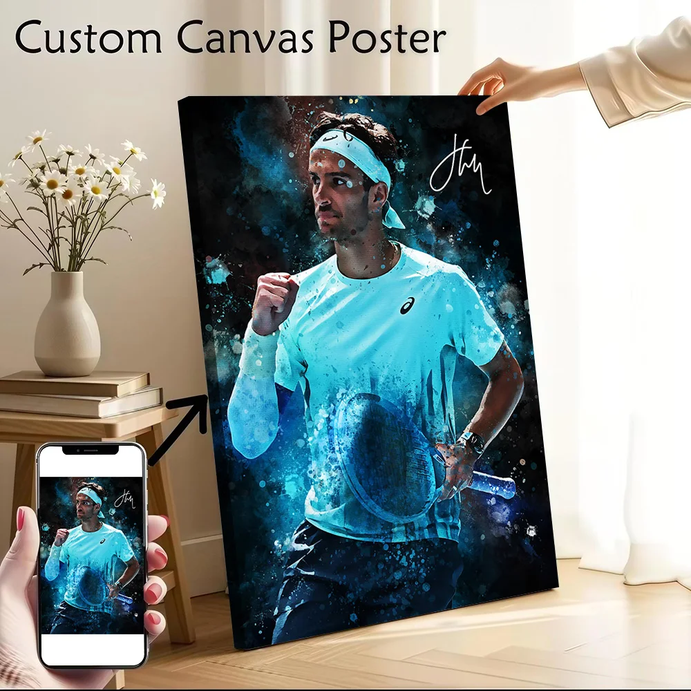 Lorenzo Musetti Tennis Player Printed Canvas Poster Personalized High Quality Wall Art Paintings for Decor Room Wand Deko Mural