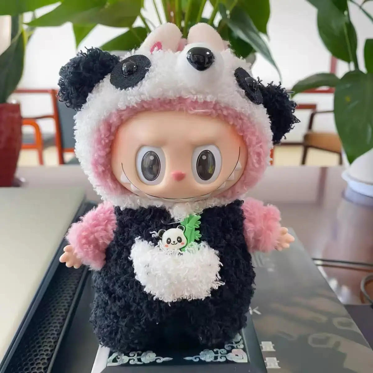 

Labubu Baby Clothes Plush Cartoon Pink Pig Set For 1st and 2nd Gen 17cm Labubu/Dora Vinyl Doll Outfit