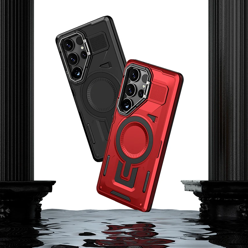 Luxury Magnetic Armor Shockproof Phone Case For Samsung Galaxy S26 S25 S24 S23 Ultra Plus FE S25 Edge For Magsafe Charge Cover