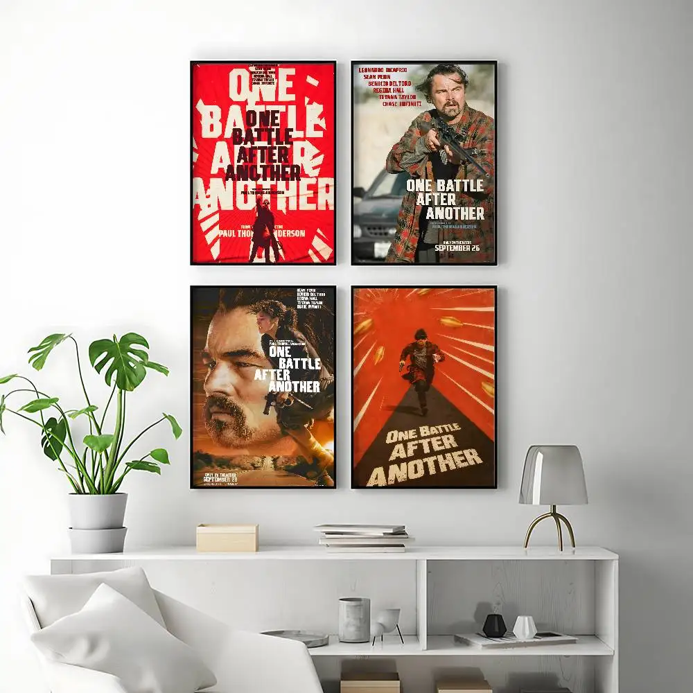 Bold Movie One Battle After Another Posters Premium Self-Adhesive No Residue Wall Sticker for Home Office Bar Decor