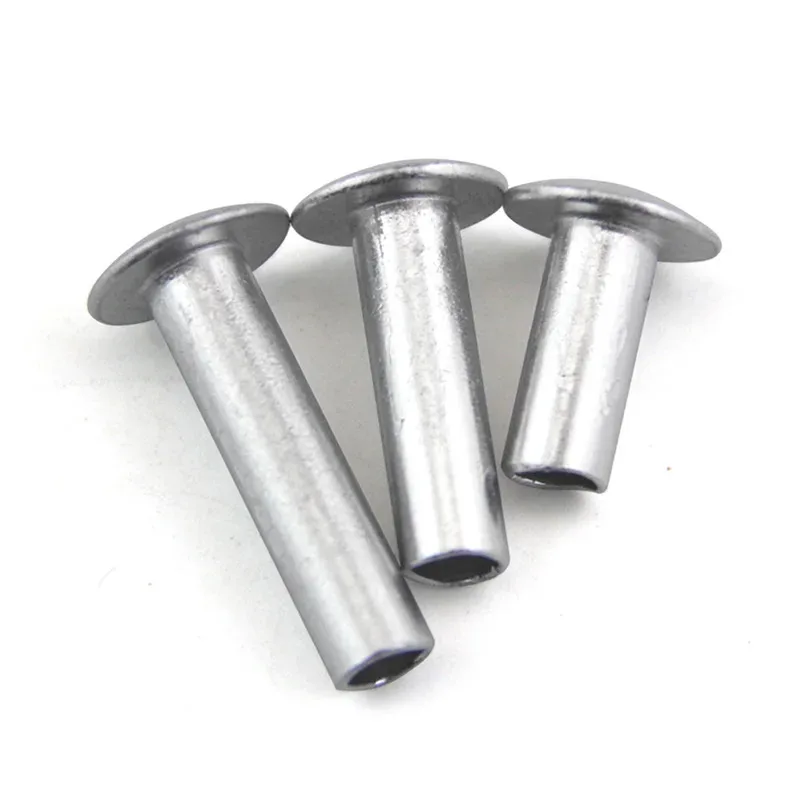 Aluminum Flat Head Semi Hollow Rolled Edge Rivet For Metal And Plastic Assembly M2 M2.5 M3 M4 M5 M6