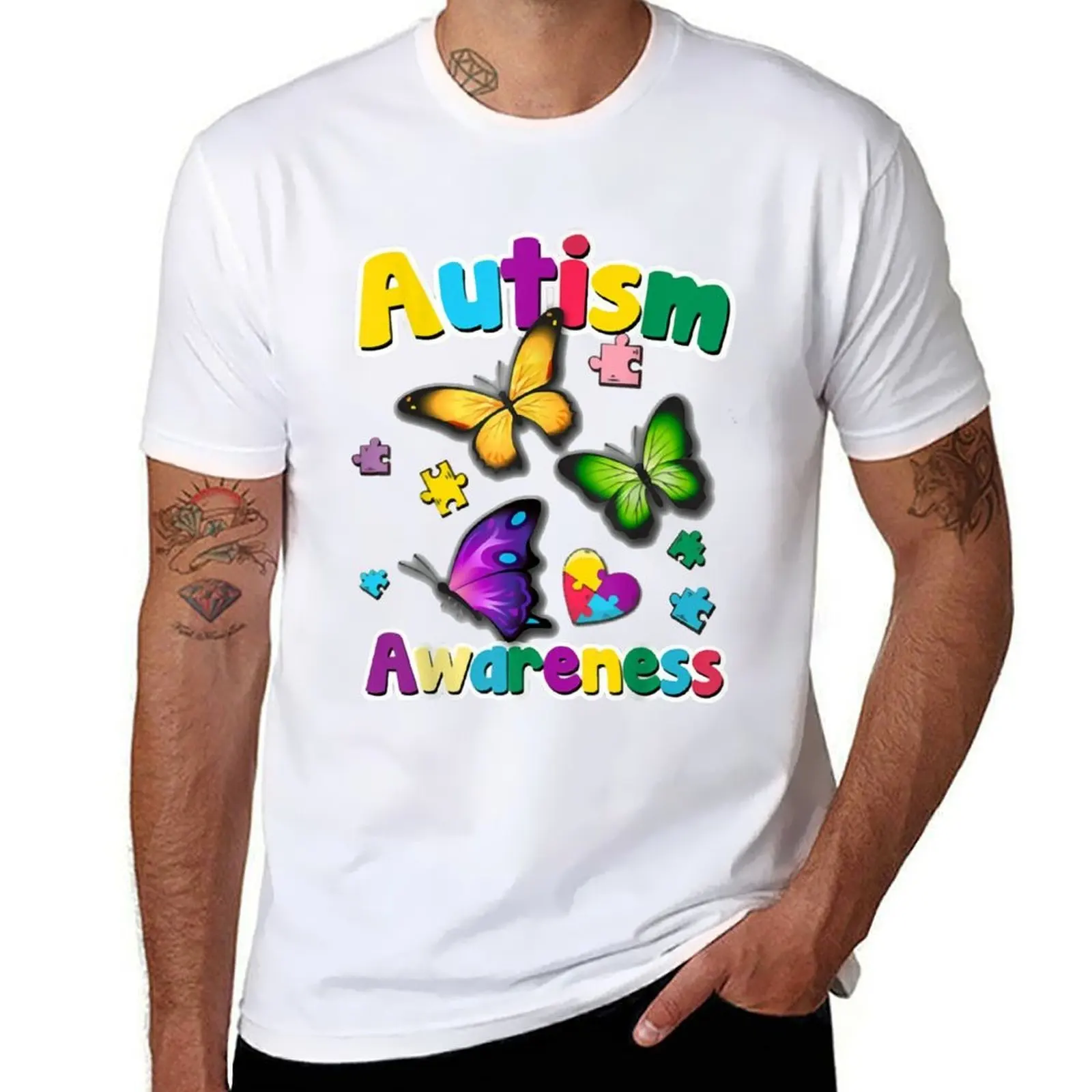 

Autism Awareness T-Shirt man graphic t shirt t shirt men 100% cotton luxury brand T-Shirt