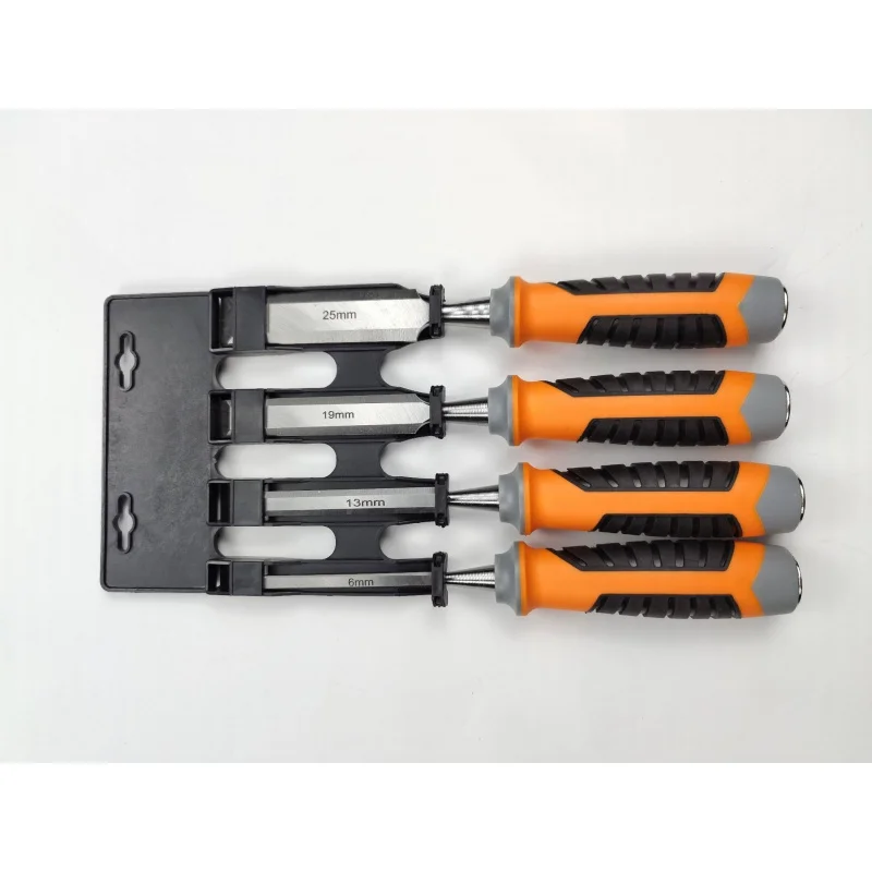 4PCs DongYang Plastic Handle Chrome Vanadium High Speed Steel Woodworking Chisel Wood Carpenter Graver DIY Bag