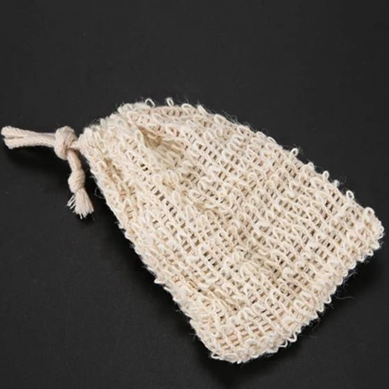 100Pcs Shower Bath Sisal Soap Bag Natural Sisal Soap Bag Exfoliating Soap Saver Pouch Holder