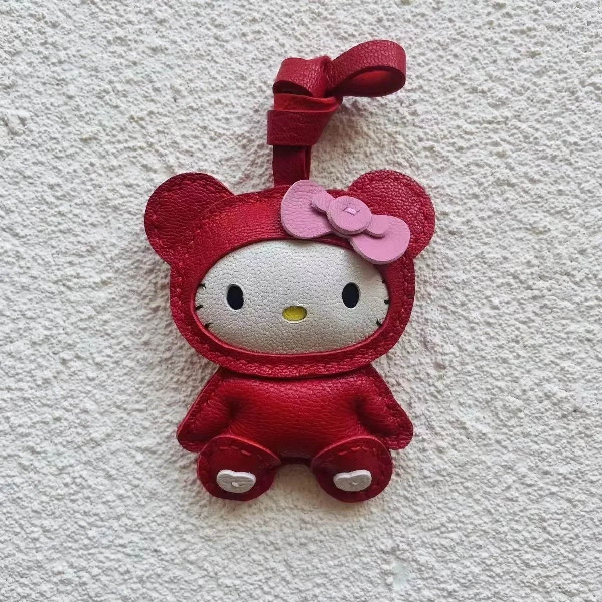 Unique Sheepskin Handmade Hello Kitty Car Key Bag Pendant Handbag Crossbody Bag Pendant Girl'S Gift Birthday Gift Lovely Cute