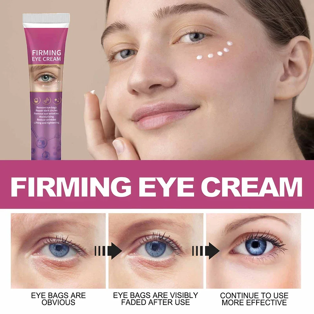 Anti-rugas círculos escuros creme para os olhos, remover bolsas oculares, Puffiness Way, trabalho sob os olhos, hidratação, branqueamento Cuidados com a pele, clareamento