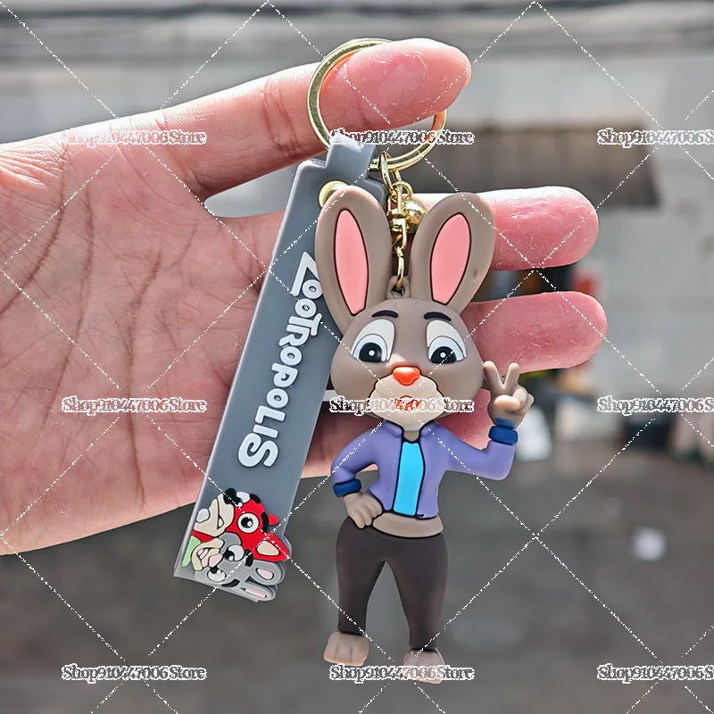 Urocze breloczki z kreskówki anime Zootopia 2, kawaii Disney, breloczki do kluczyków samochodowych, figurki akcji Judy i Nicka, breloczki z lalkami, prezenty świąteczne.
