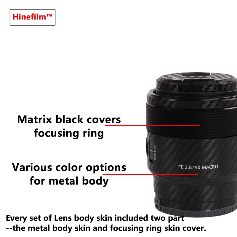 50 2.8 Ống Kính Cao Cấp Decal Da Cho Sony FE 50Mm F/2.8 Macro SEL50M28 Ống Kính Bảo Vệ Chống-scratch Bìa Phim Sticker