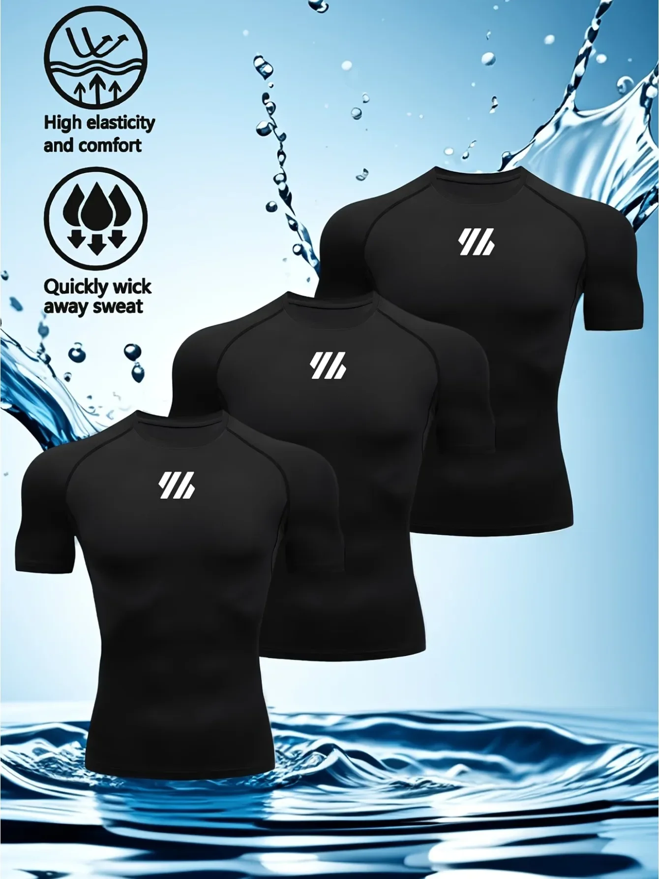Triplet Men's Compression Printed T Shirt Summer Sportswear Running T-shirt Elastic Quick Dry Sport Gym Fitness TShirts Men